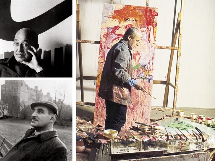 Clement Greenberg (top), Harold Rosenberg, and (right) Willem de Kooning.jpg