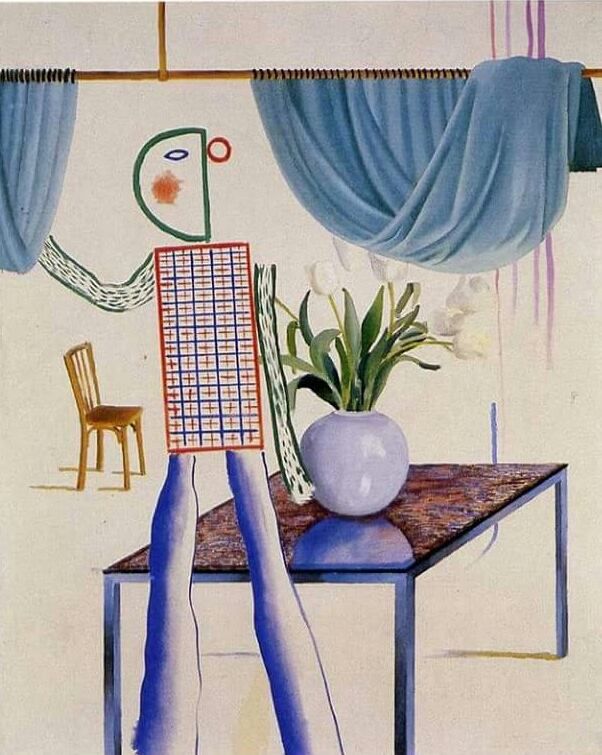 David Hockney, Invented Man Revealing Still Life, 1975.jpg