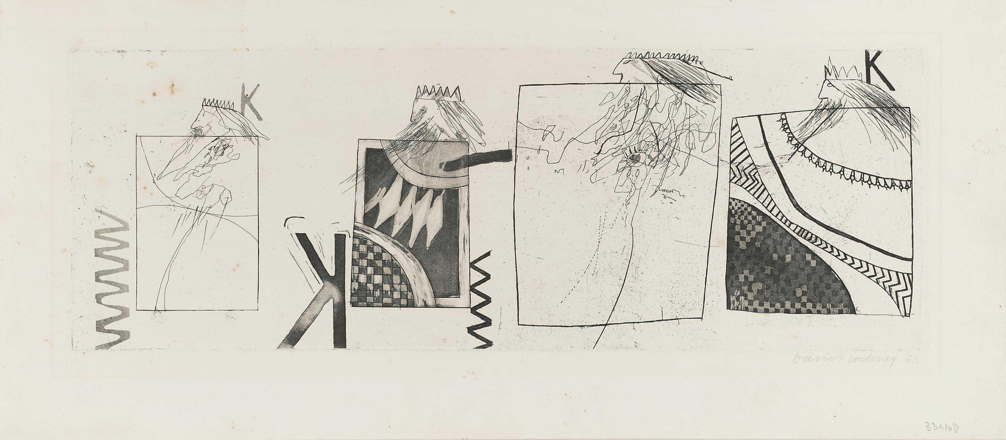 David Hockney, Three Kings and a Queen, 1961.jpg