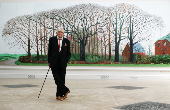 David Hockney와 Bigger Trees near Water or,ou Peinture sur le Motif pour le Nouvel Age Post–Photographique(2007).jpg