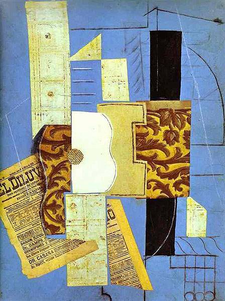 Guitar, Sheet Music and Glass, Picasso, 1912.jpg