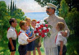 보리스 블라디미르스키, 스탈린에게 장미를, 1949.jpg