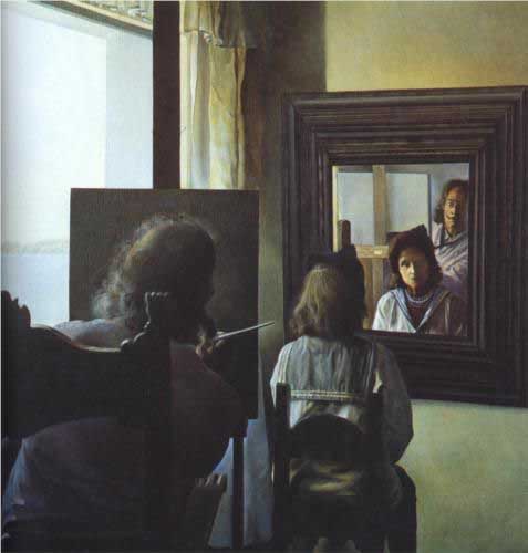살바도르 달리, Dali from the Back Painting Gala from the Back Eternalized by Six Virtual Corneas Provisionally Reflected in Six Real Mirrors, 1972-1973.jpg