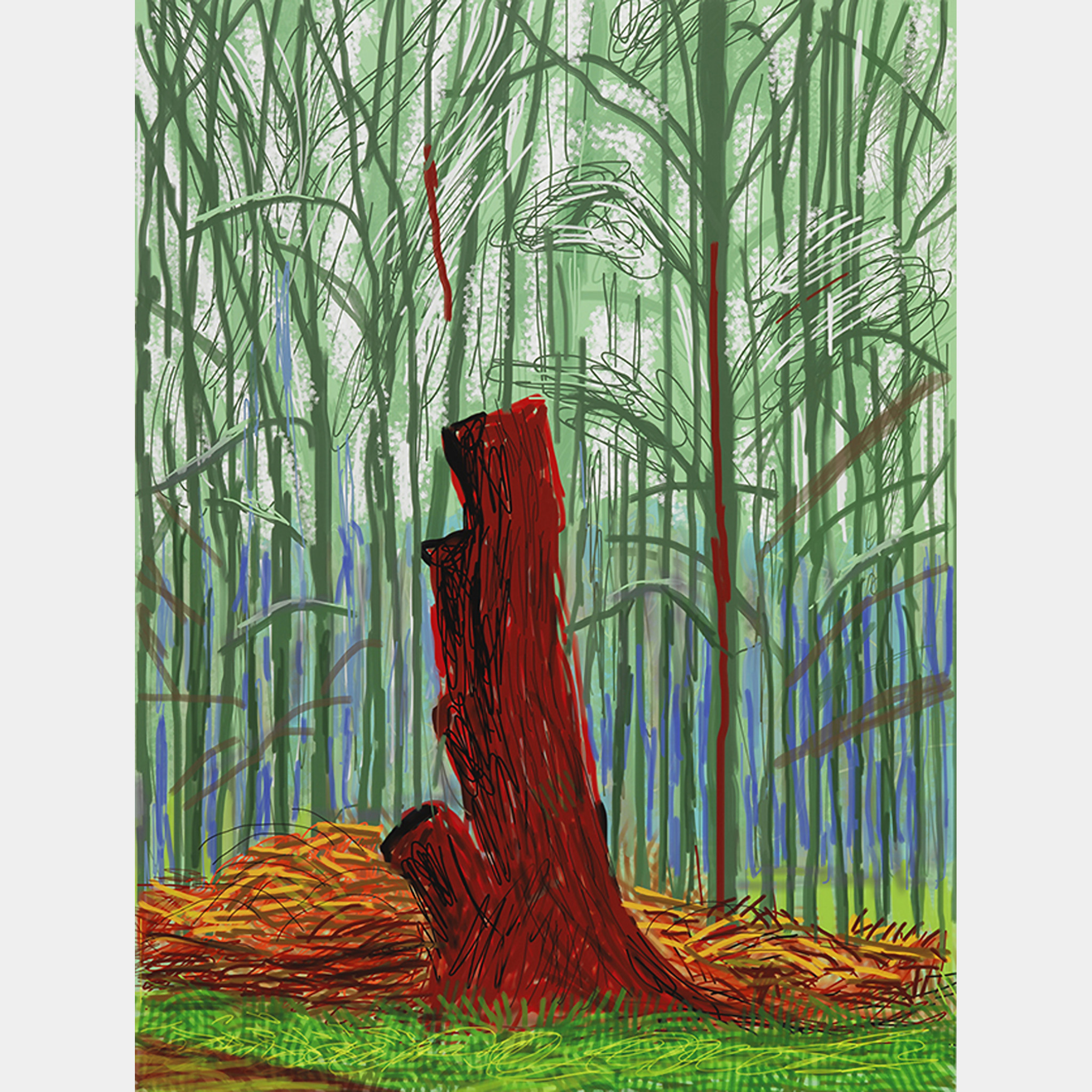 David Hockney, The Arrival of Spring in Woldgate, East Yorkshire in 2011 (twenty eleven),  25 February, 2011,  iPad drawing printed on paper.jpg