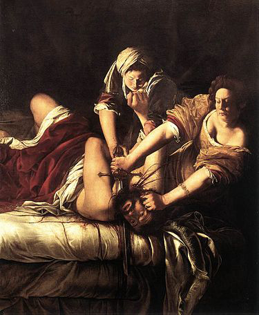 48- 아르테미시아 젠틸레스키(Artemisia Gentileschi) 홀레페르네의 목을 자르는 유딧(Judith et Holopherne1612-1613년작) 유화 199 x 162.jpg